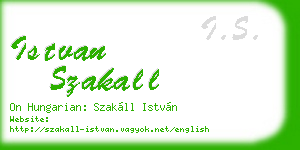 istvan szakall business card